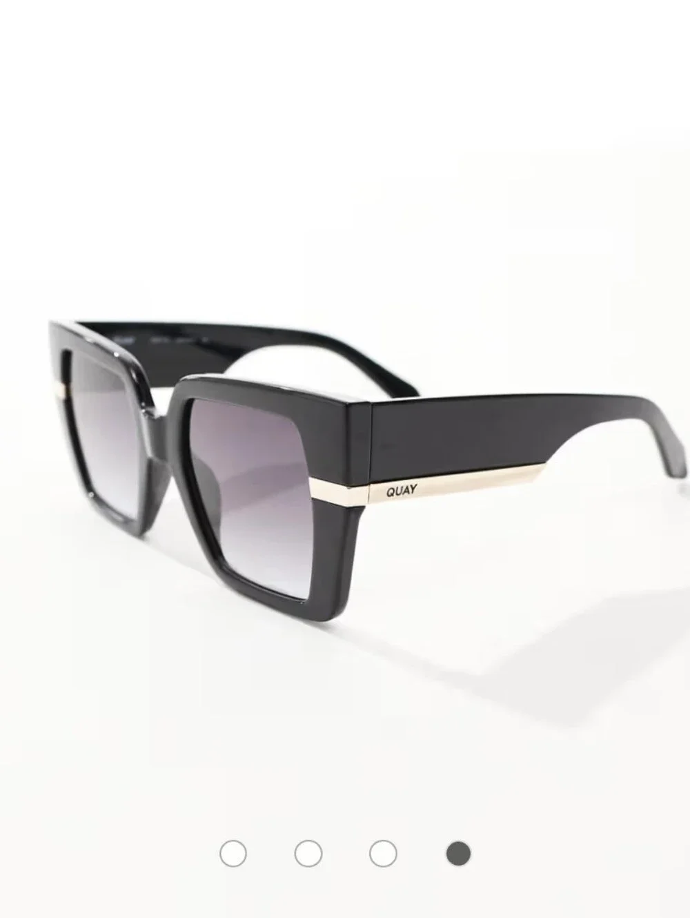 Quay Australia Notorious Black Square Oversized Sunglasses - Black New With Case